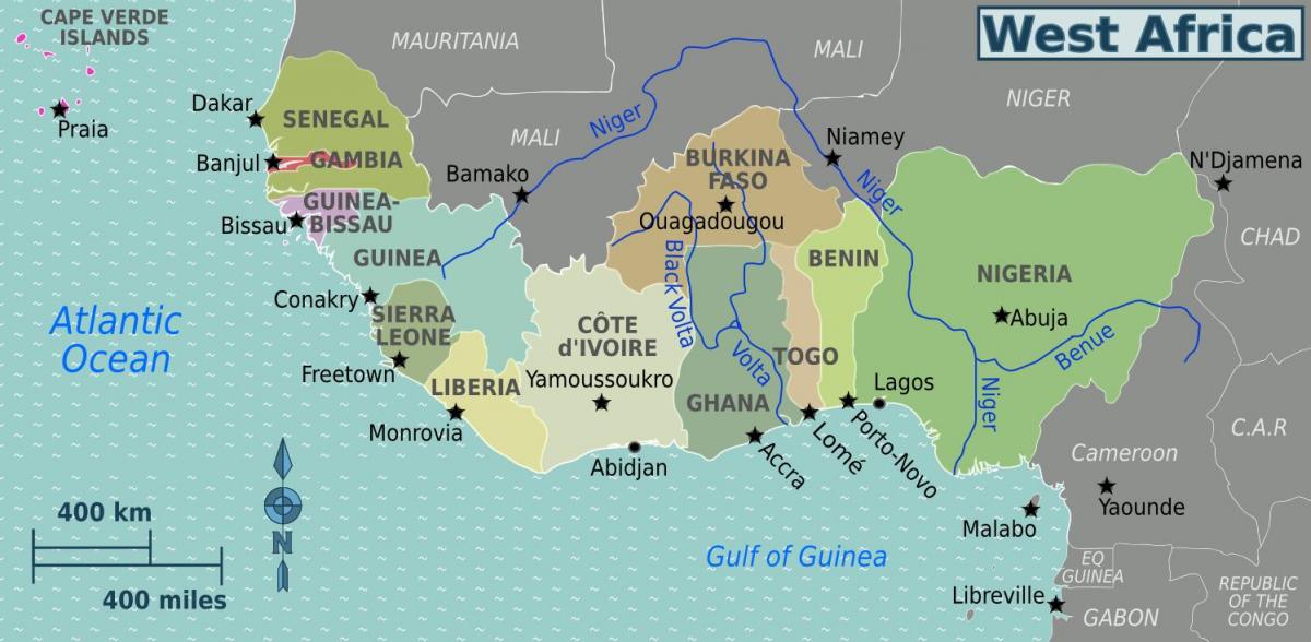 નકશો ઘાના વેસ્ટ આફ્રિકા